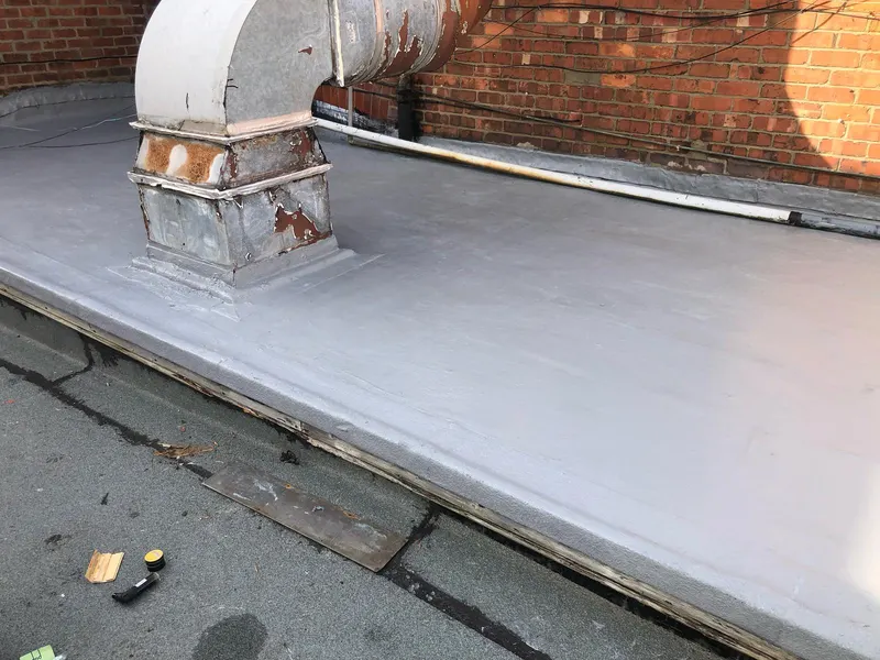 Repaired GRP flat roof